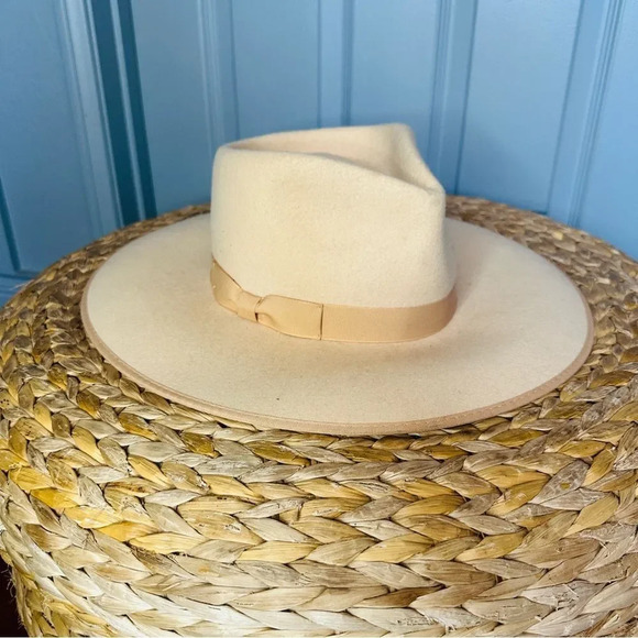 Lack of Color Ivory Rancher Wool Felt Oversized Fedora in Beige main image 4